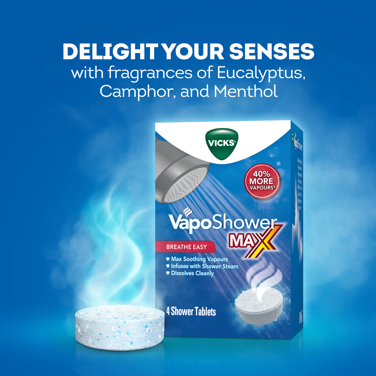 VICKS Vaposhower Max 4pk