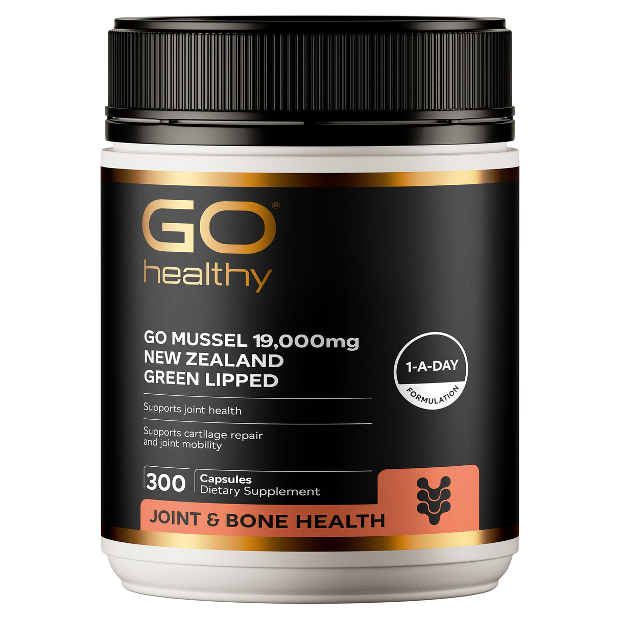 GO Healthy Green Lipped Mussel 19,000 mg Supplement 300 Capsules