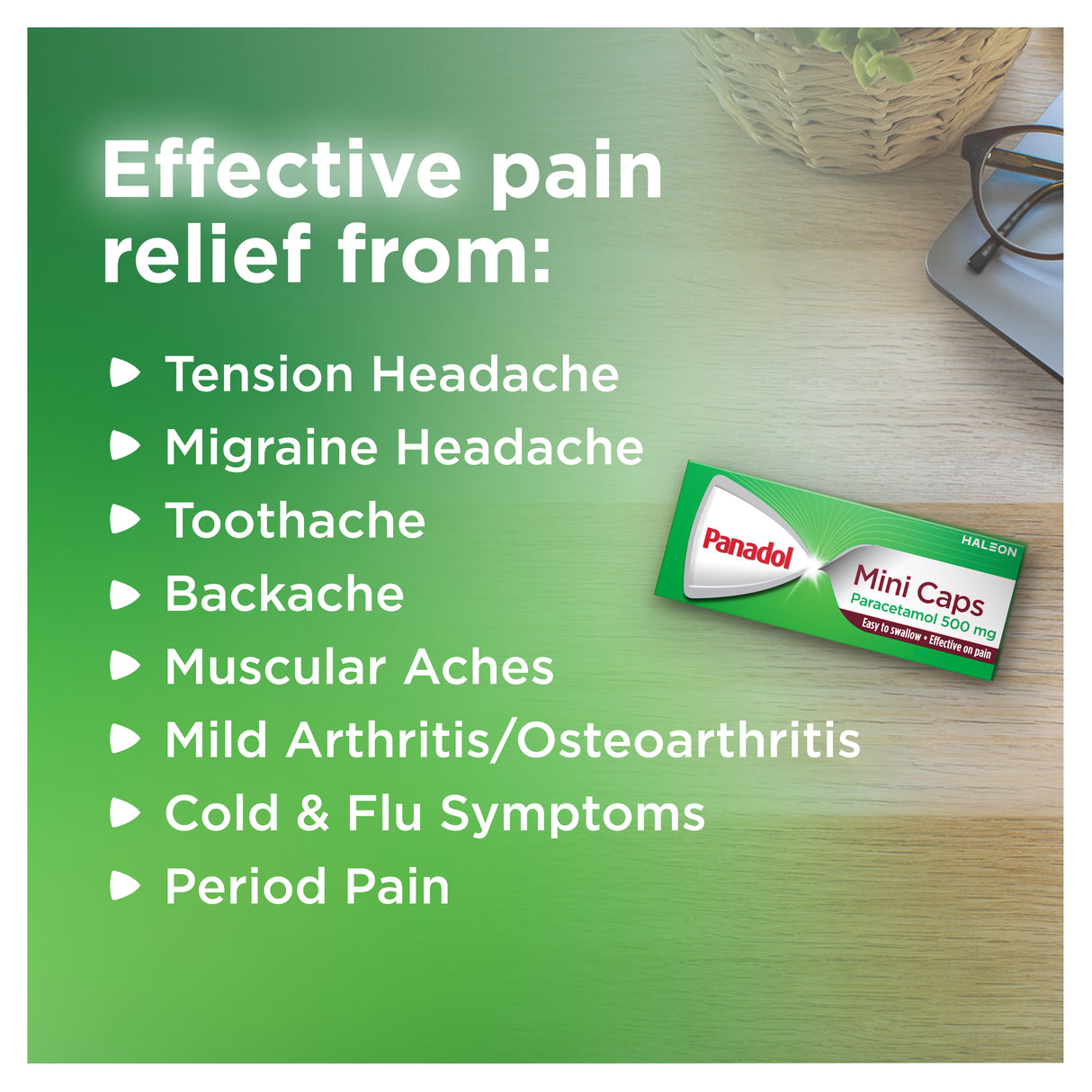 Panadol Mini Caps for Pain Relief Paracetamol 500 mg 48 Capsules _ Limit 2