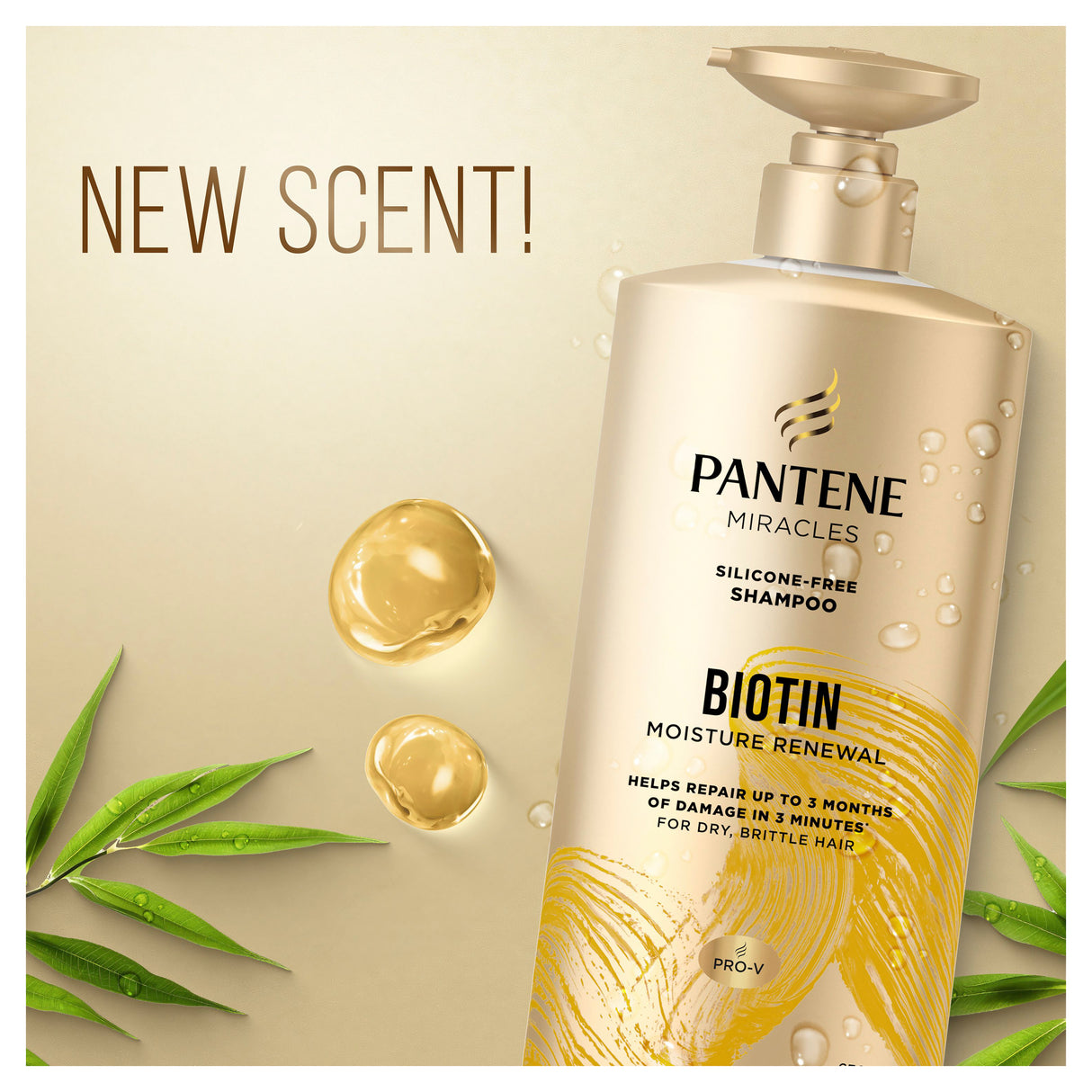 Pantene 3MM Biotin Moisture Renew Shampoo 650ml