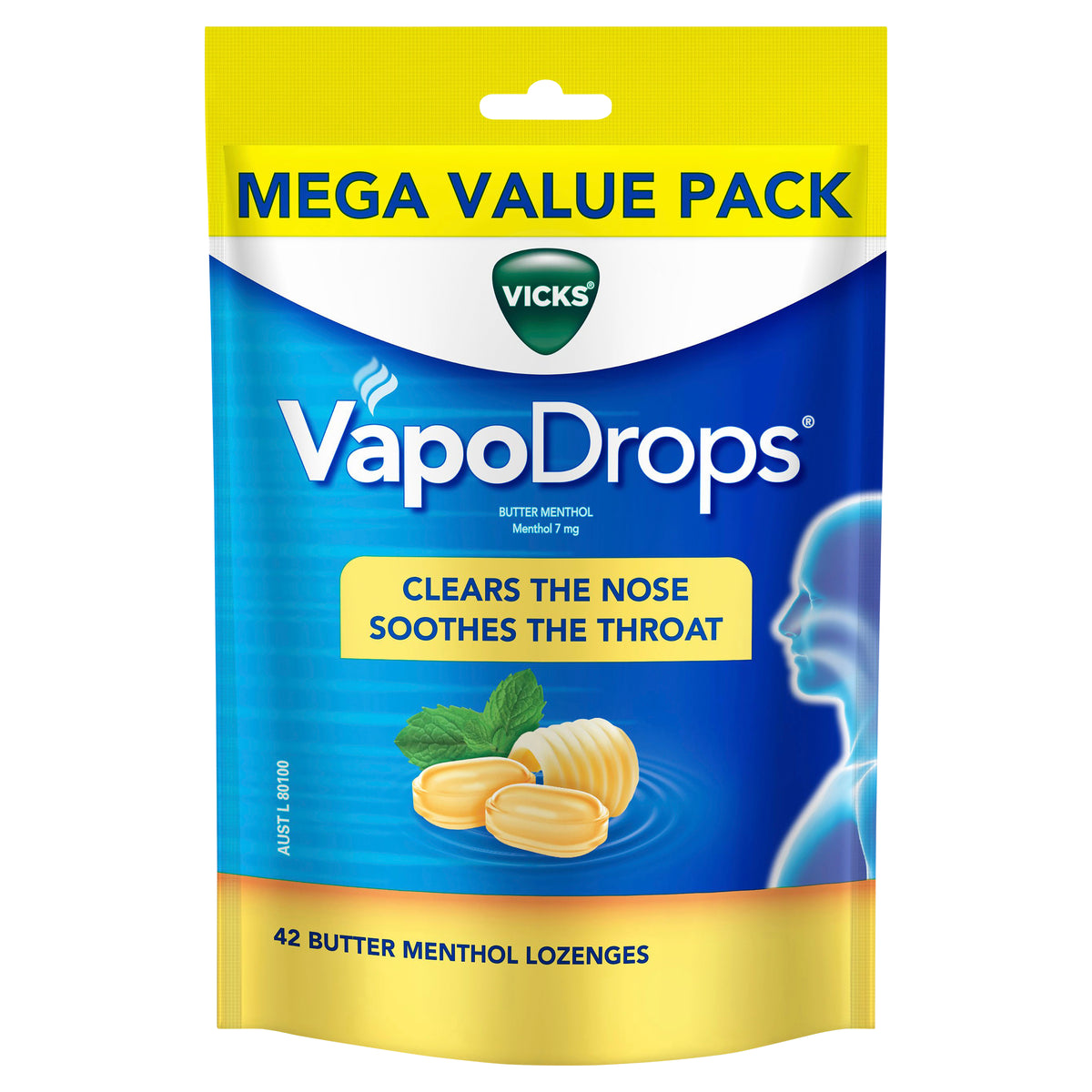VICKS Vapodrops Butter Menthol 42pk