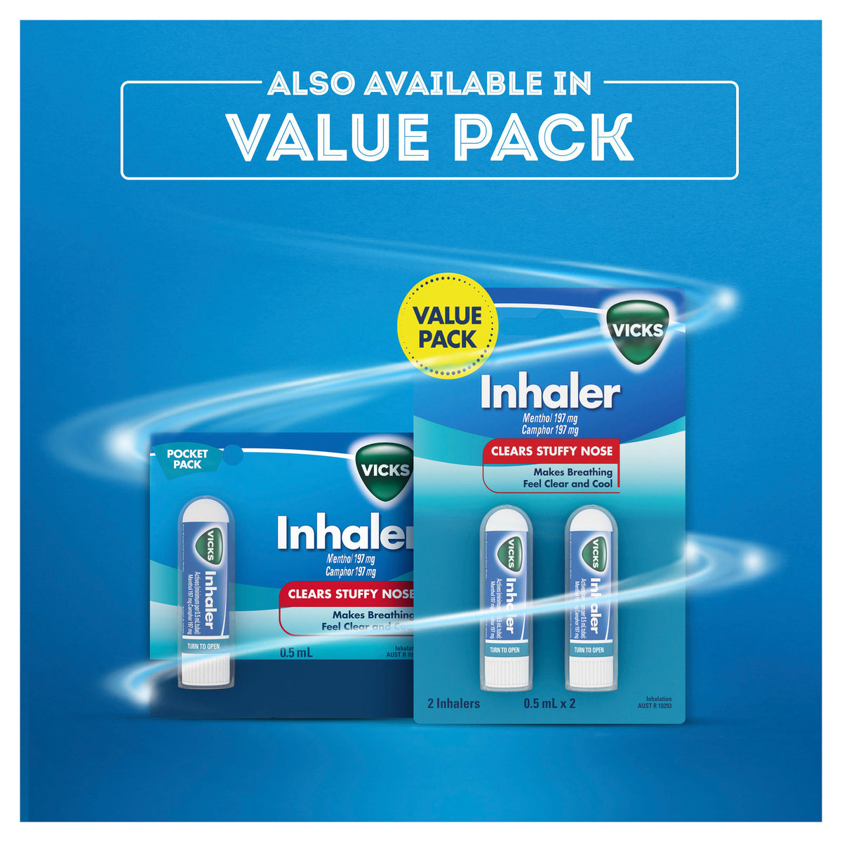 Vicks Nasal Decongestant Inhaler 2 Pack
