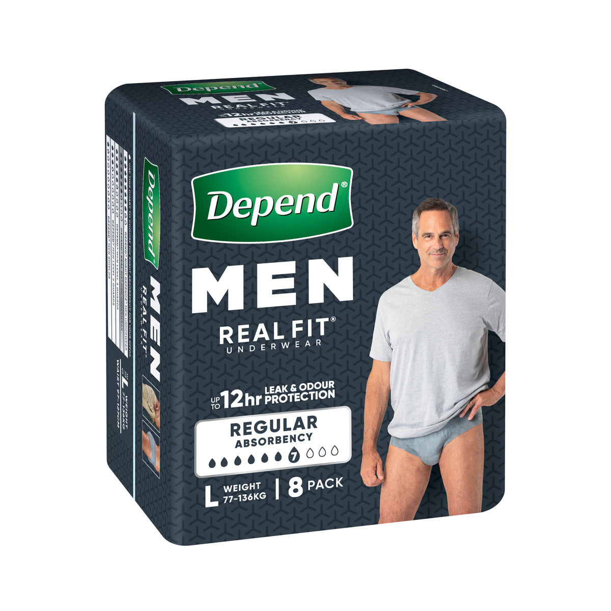 Depend Real Fit Incontinence Underwear Men Large 8 Pack