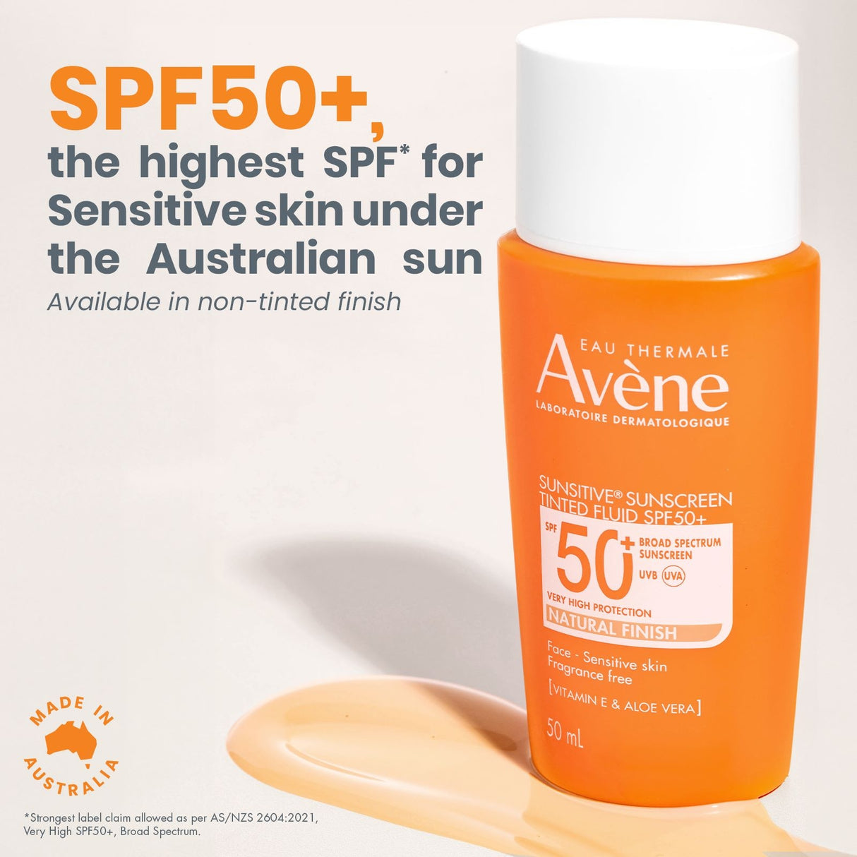 Avene Sunsitive Sunscreen Tinted Fluid SPF50+ 50ml
