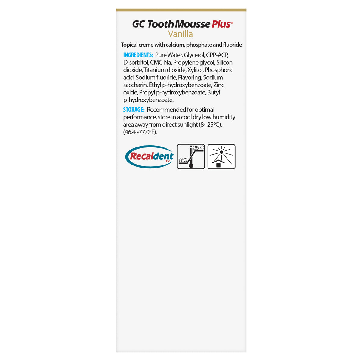 GC Tooth Mousse™ Plus Vanilla 40 g