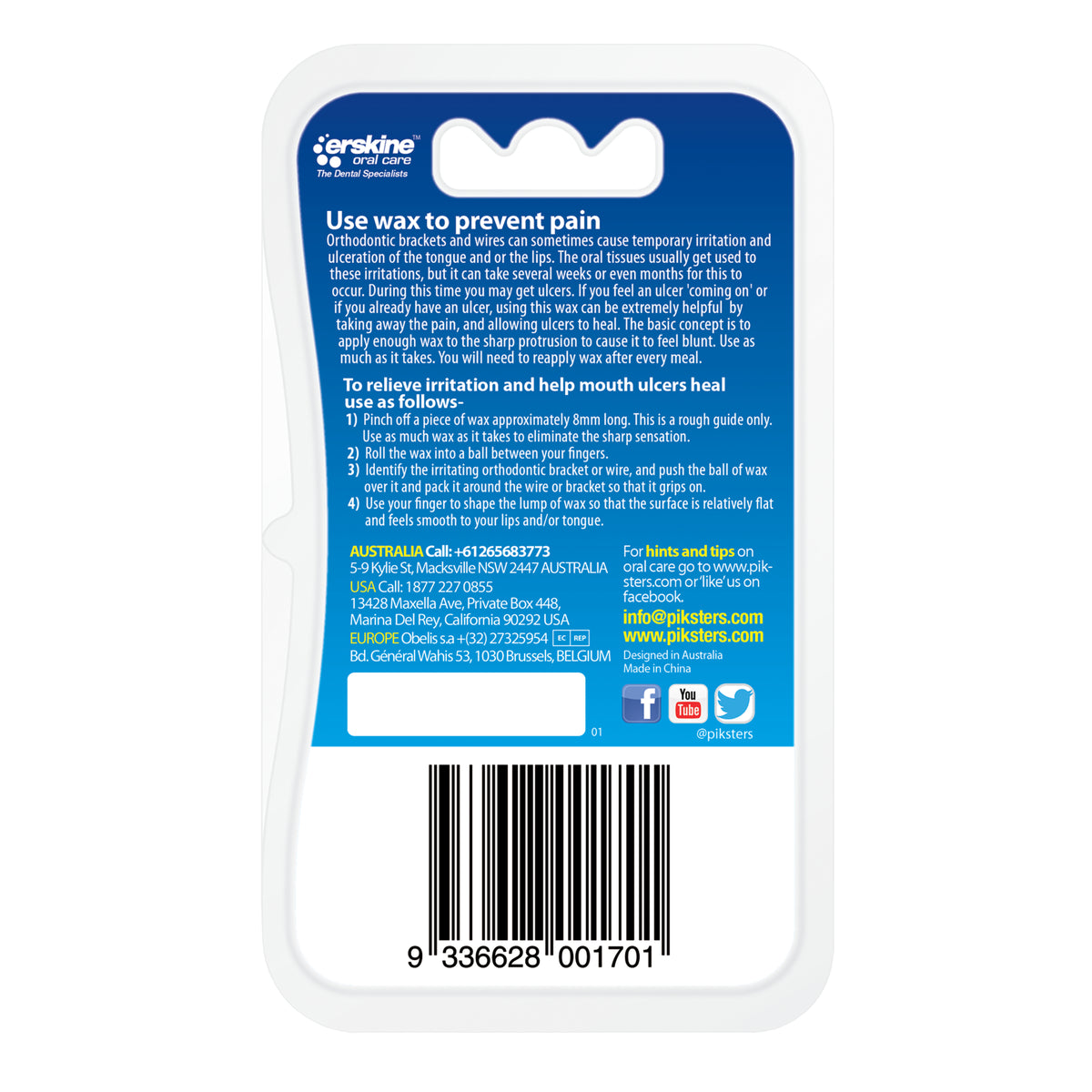 Piksters Orthodontic Wax Twin Pk 2pk