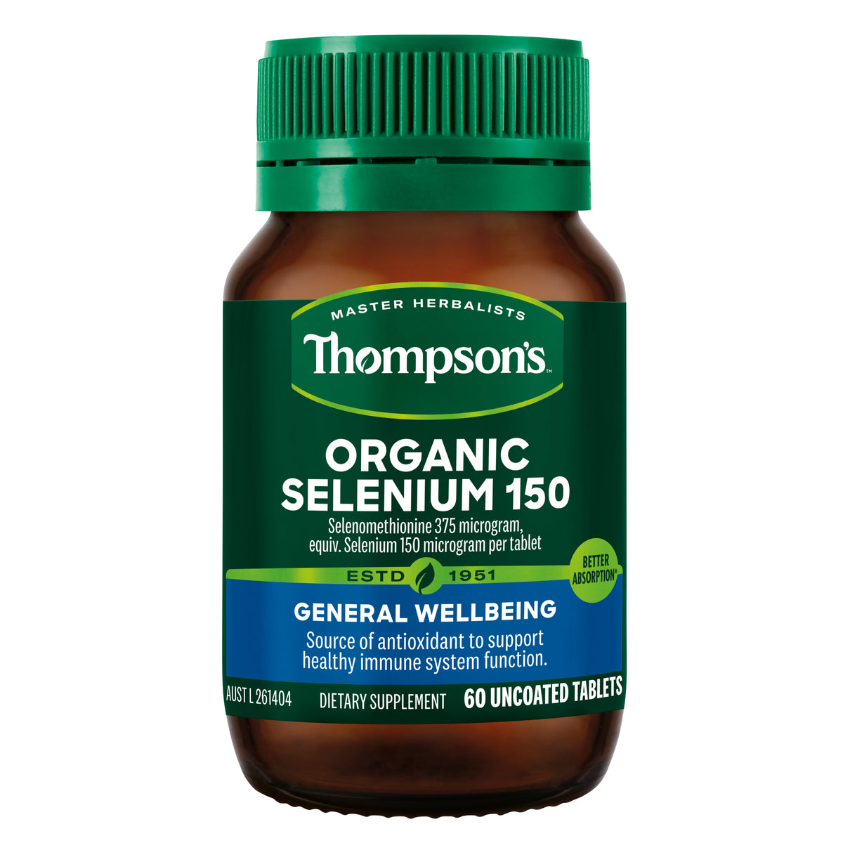 Thompson's Organic Selenium 150 60 tablets