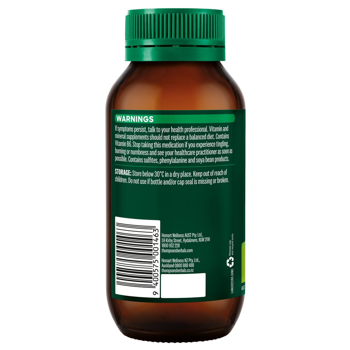 Thompson's Organic Magnesium 120 tabs