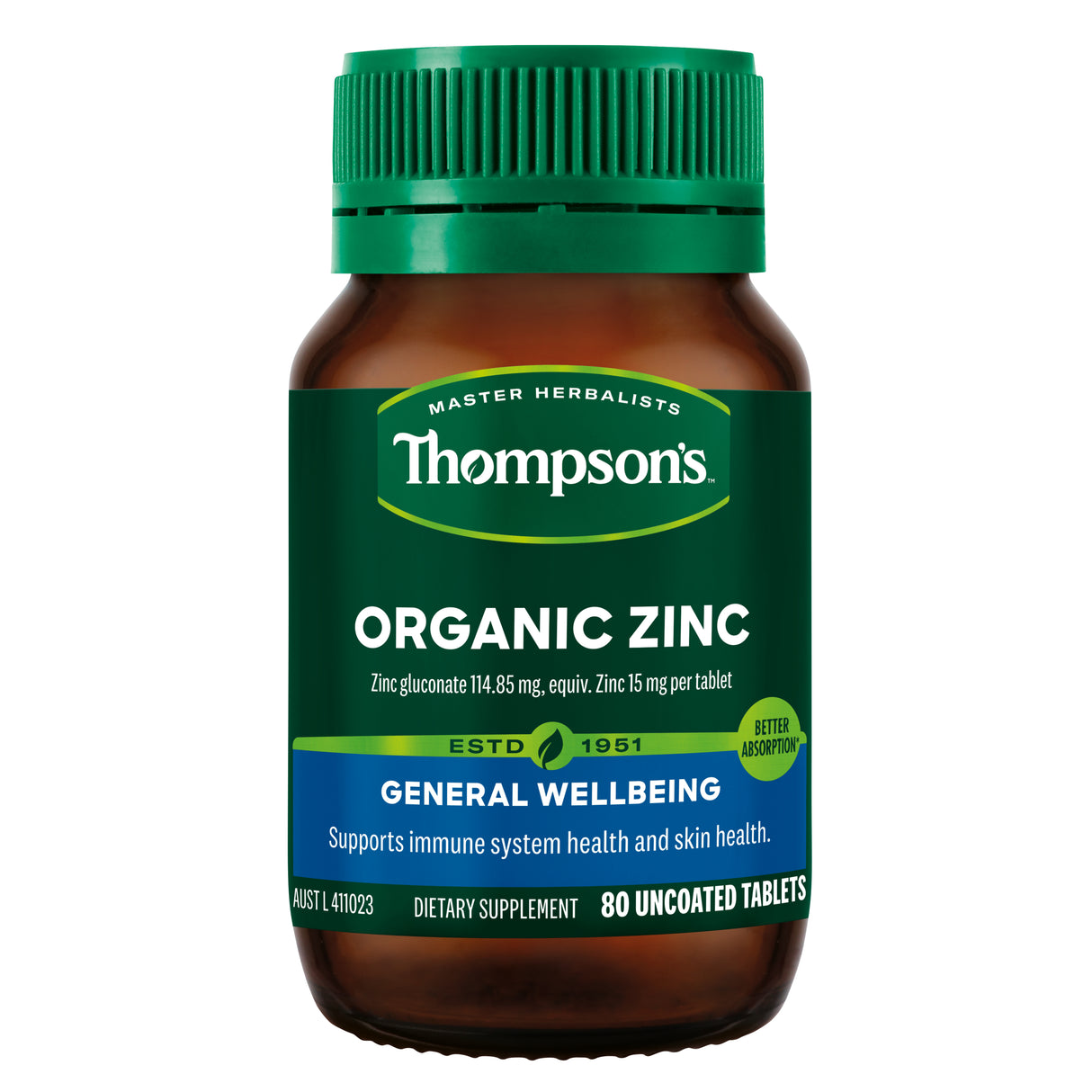 Thompsons Organic Zinc 80 tabs