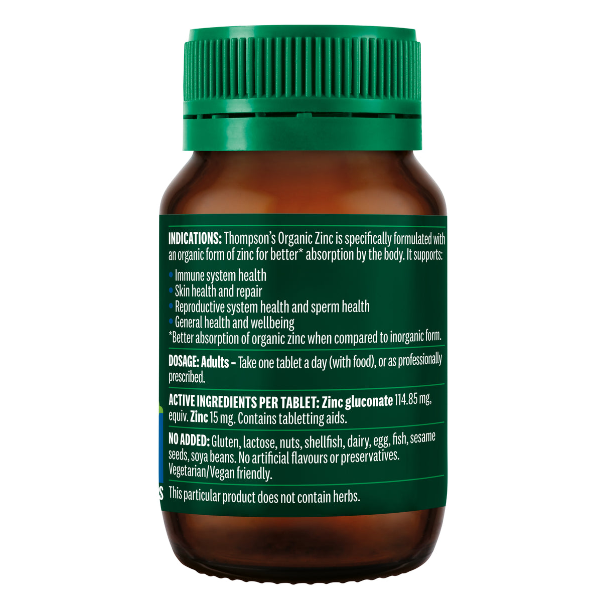 Thompsons Organic Zinc 80 tabs