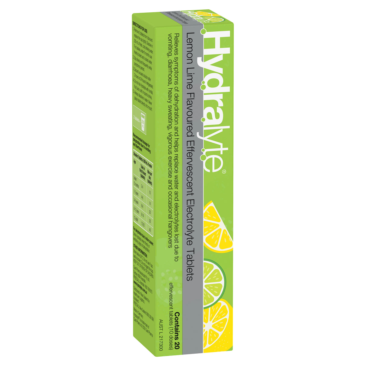Hydralyte Effervescent Tablets Lemon Lime 20s