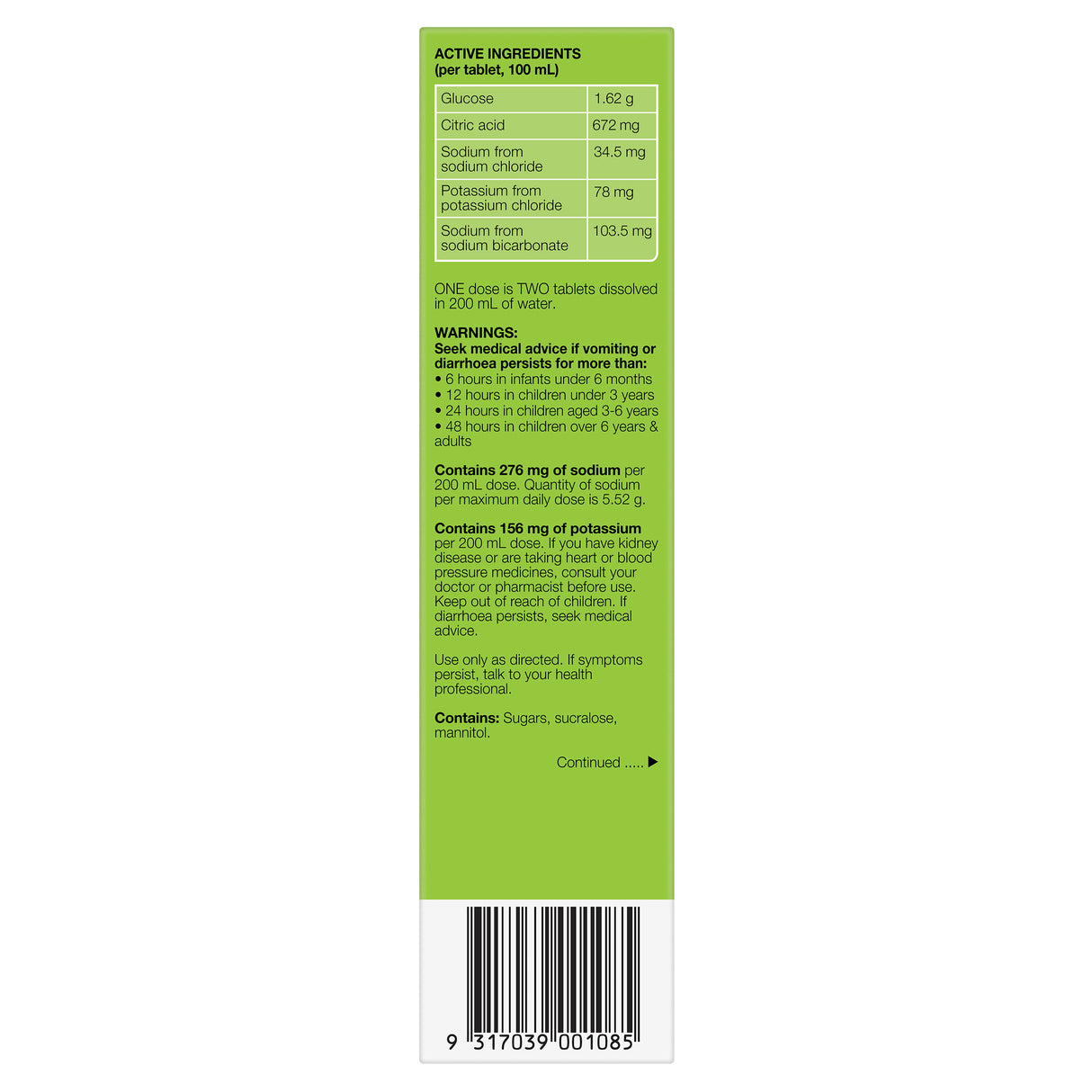 Hydralyte Effervescent Tablets Lemon Lime 20s