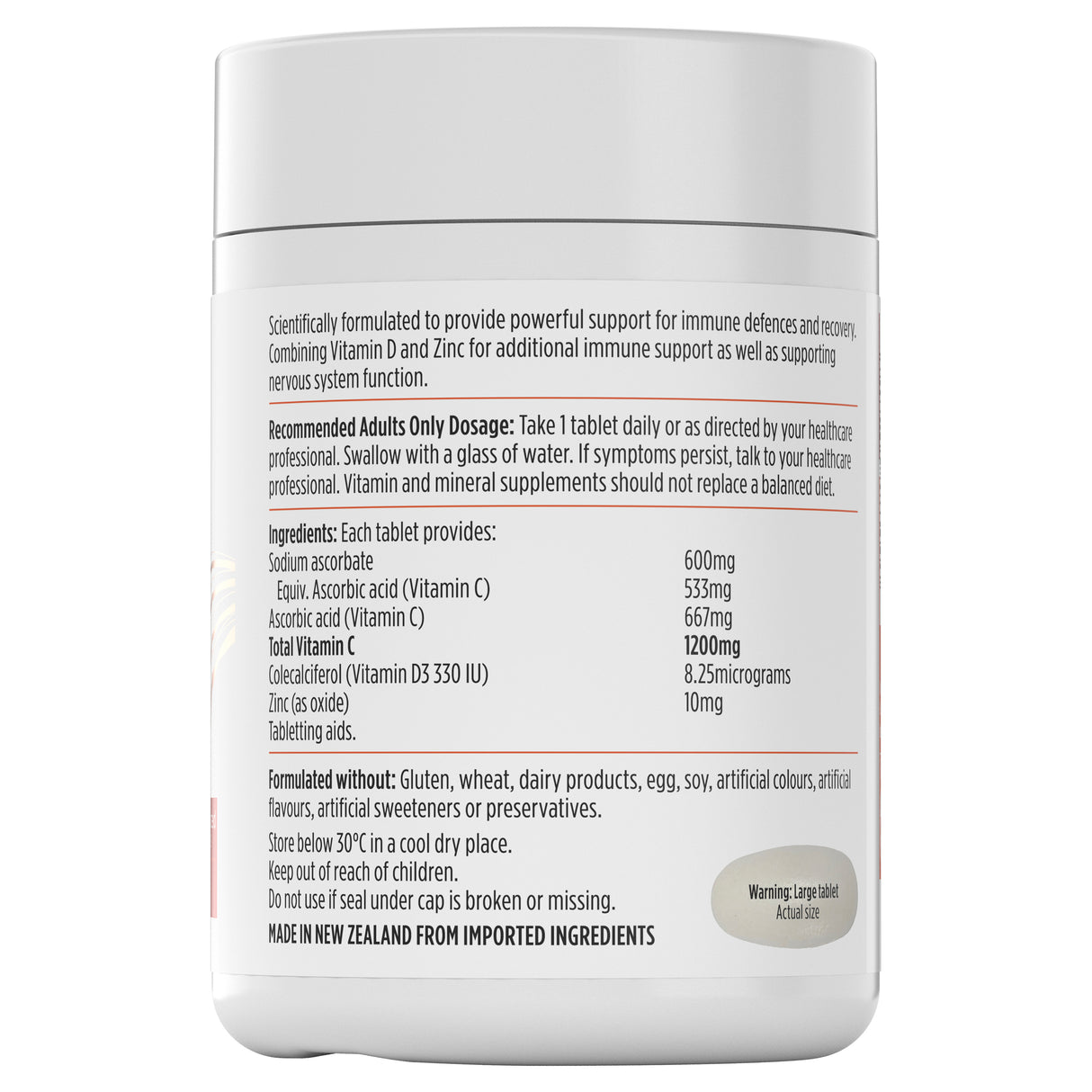 Nutra-Life Vit C 1200 C+Zinc+D 120tabs
