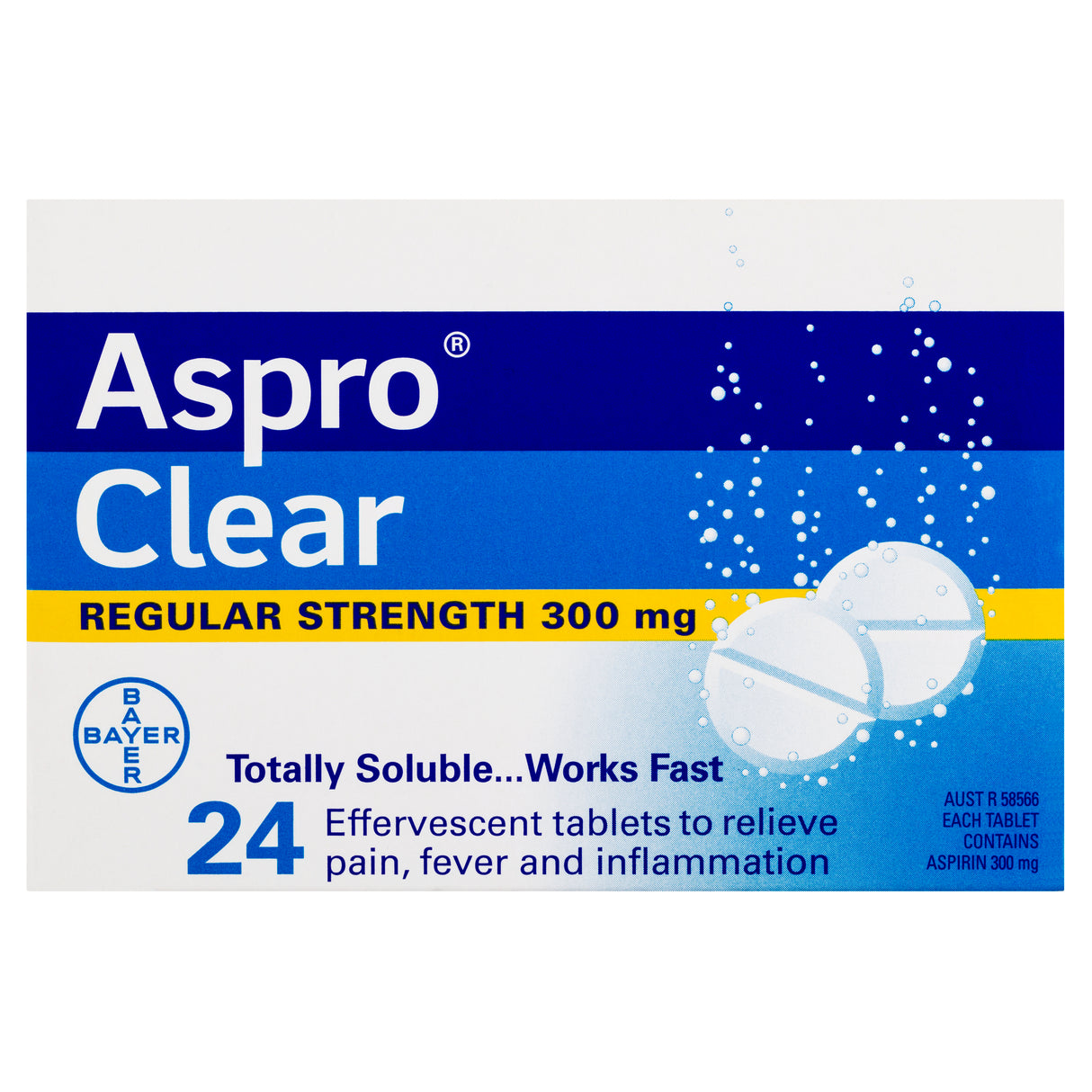 Aspro Clear Aspirin 24 Soluble Effervescent Tablets