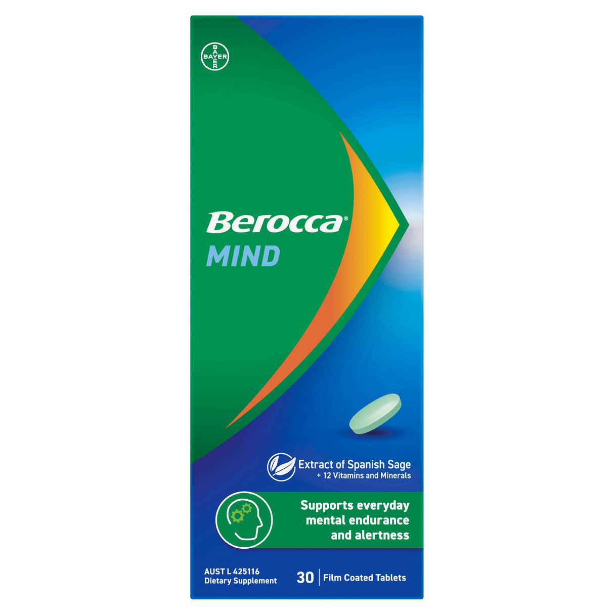 Berocca Mind with Sage Film Coated Tablets 30s