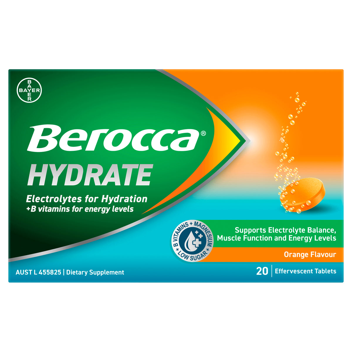 Berocca Hydrate Orange Effervescent Tablets 20s