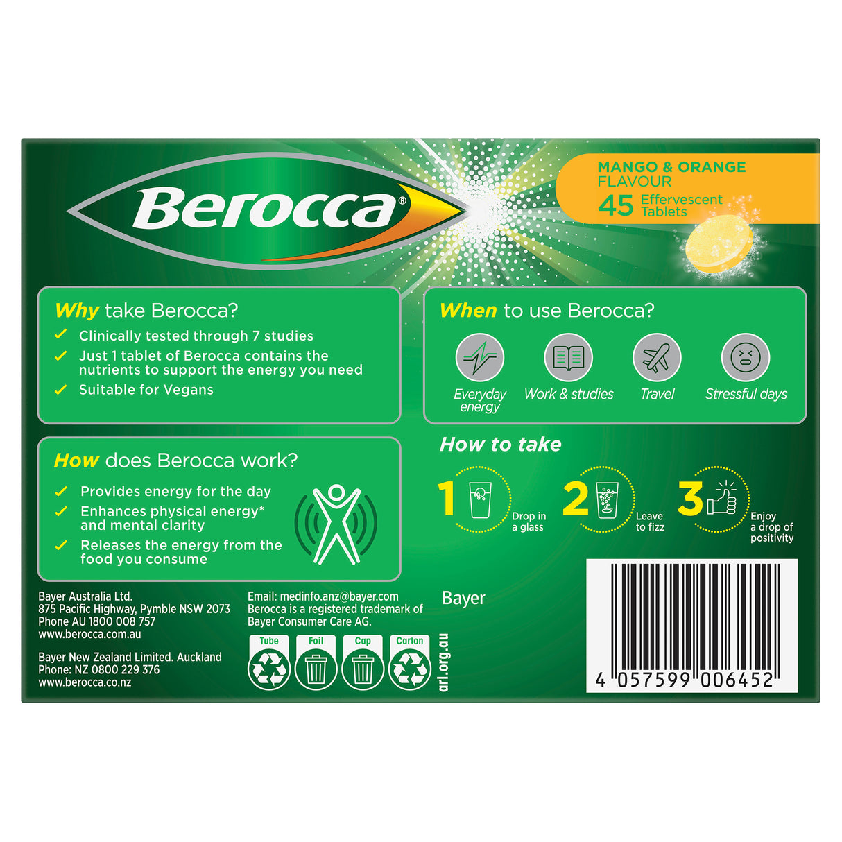 BEROCCA Performance Orange & Mango 45s