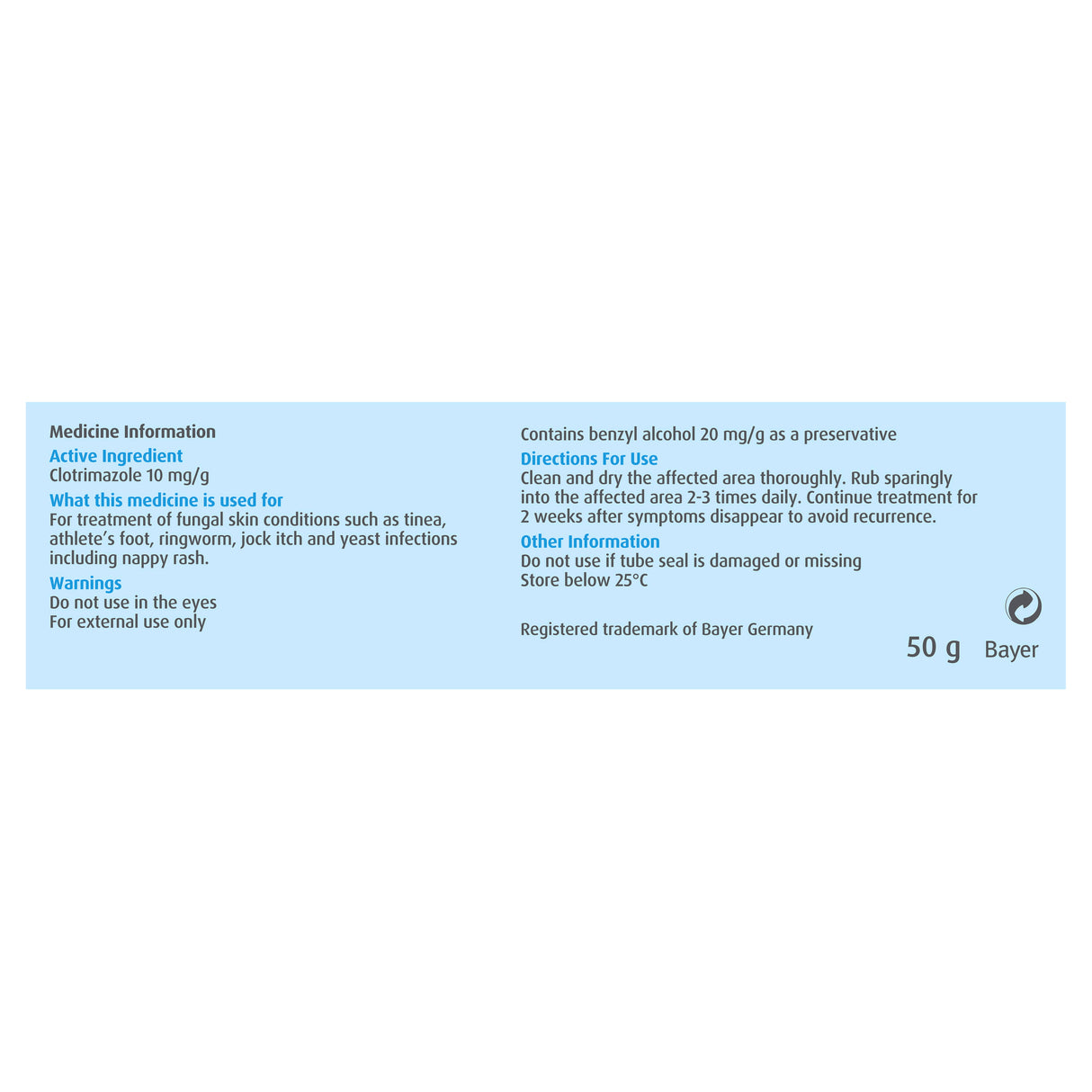Canasten Topical AntiFungal Cream 50g