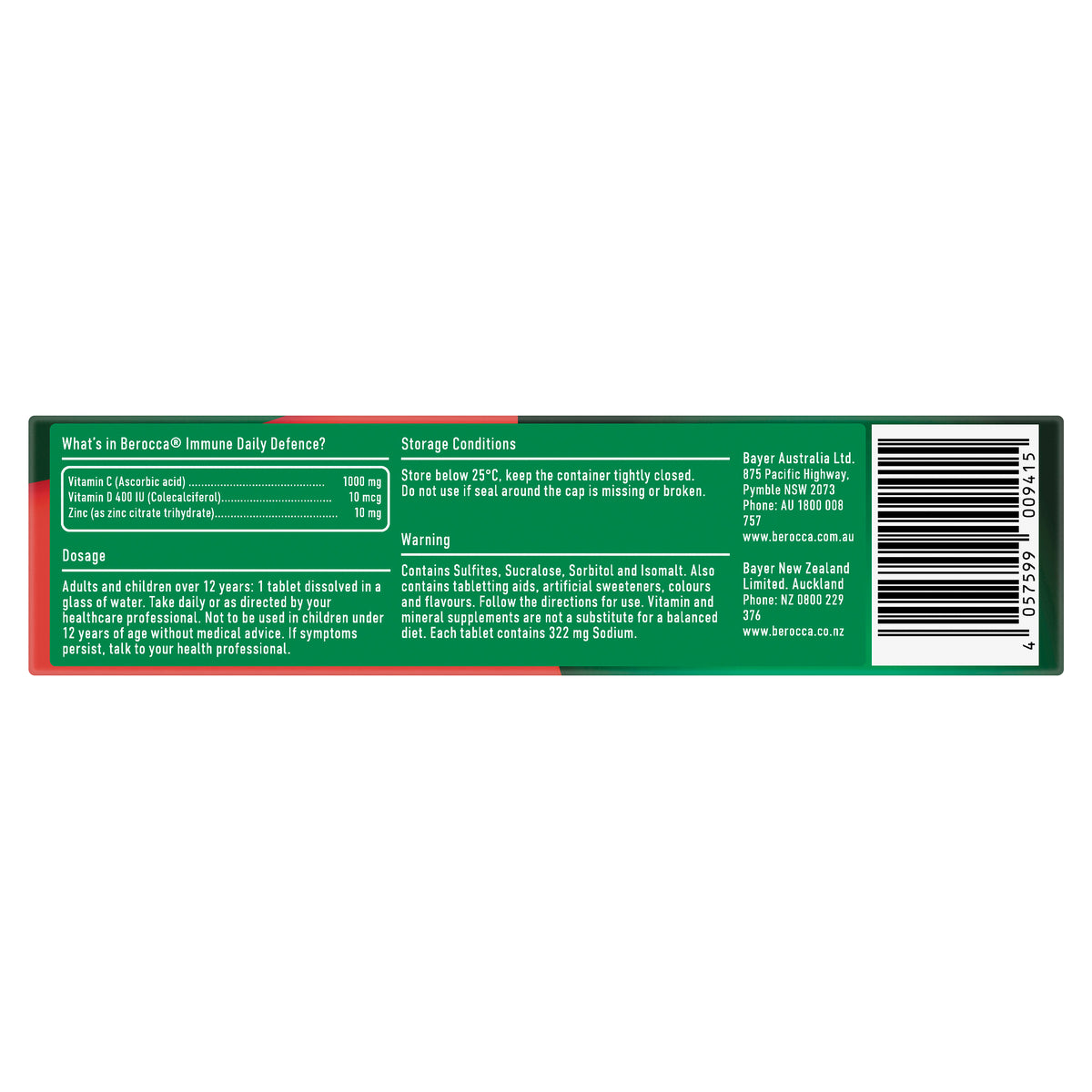 Berocca Immunity Daily Defence Black Currant Effervescent Tablets 30s