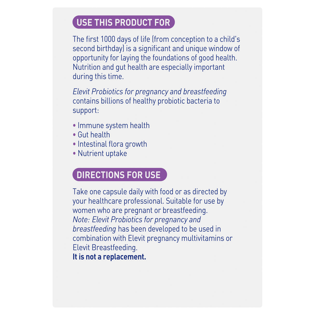 Elevit Probiotics for Pregnancy and Breastfeeding capsules 30 pack (30 days)