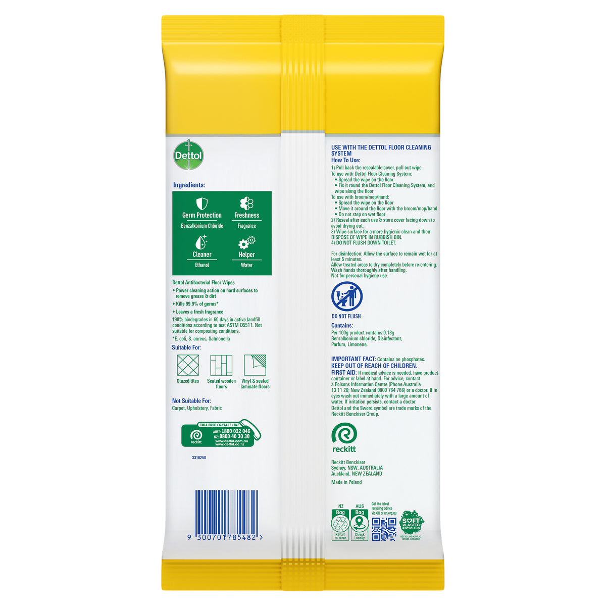 Dettol Healthy Clean Floor Wipes Citrus 25 pcs