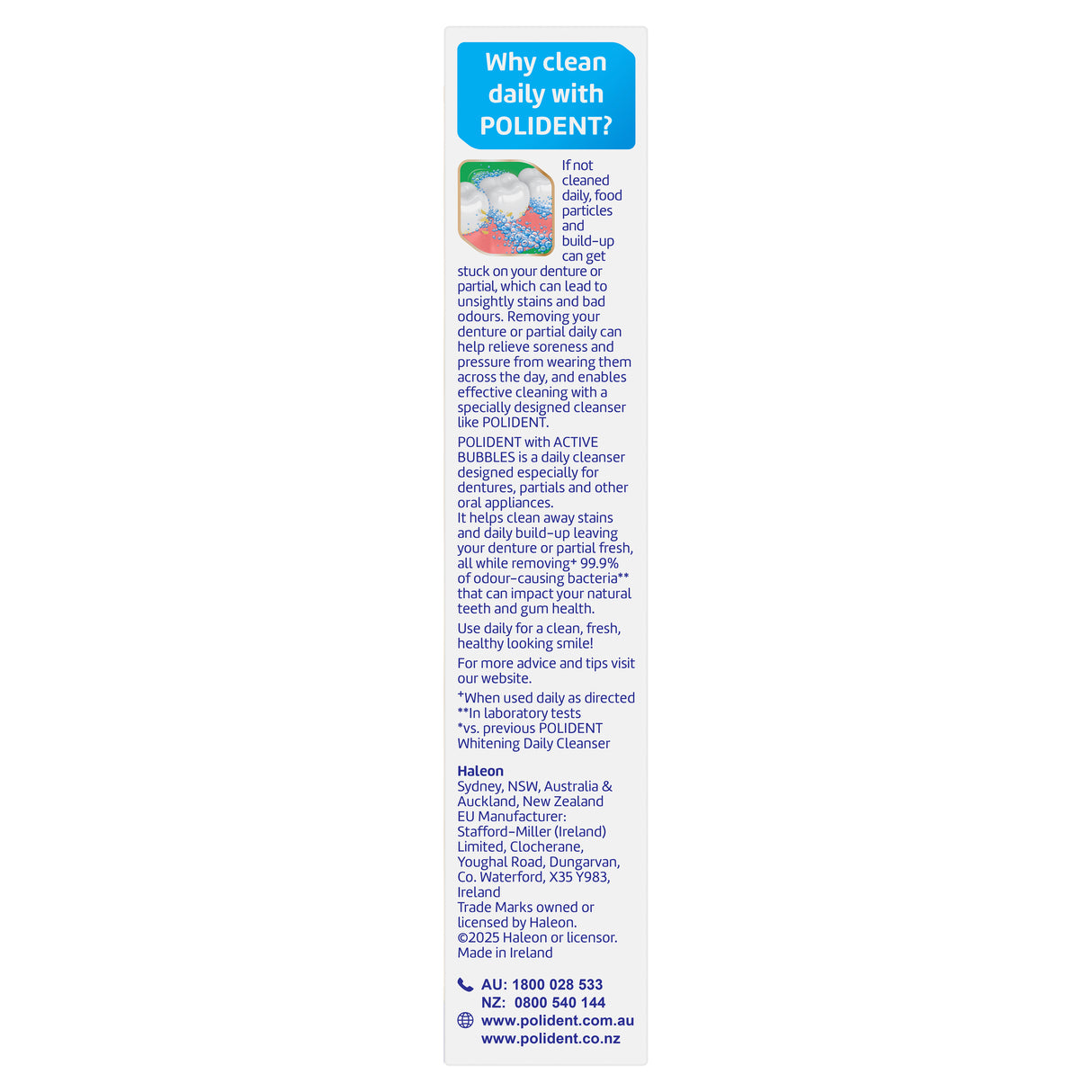 Polident Whitening Daily Cleanser for Dentures 36 Tablets