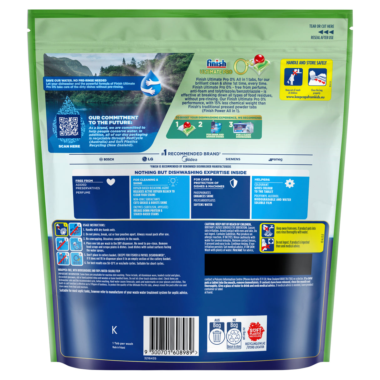 Finish Ultimate Pro All In One 0% Dishwasher Tablets 48pk