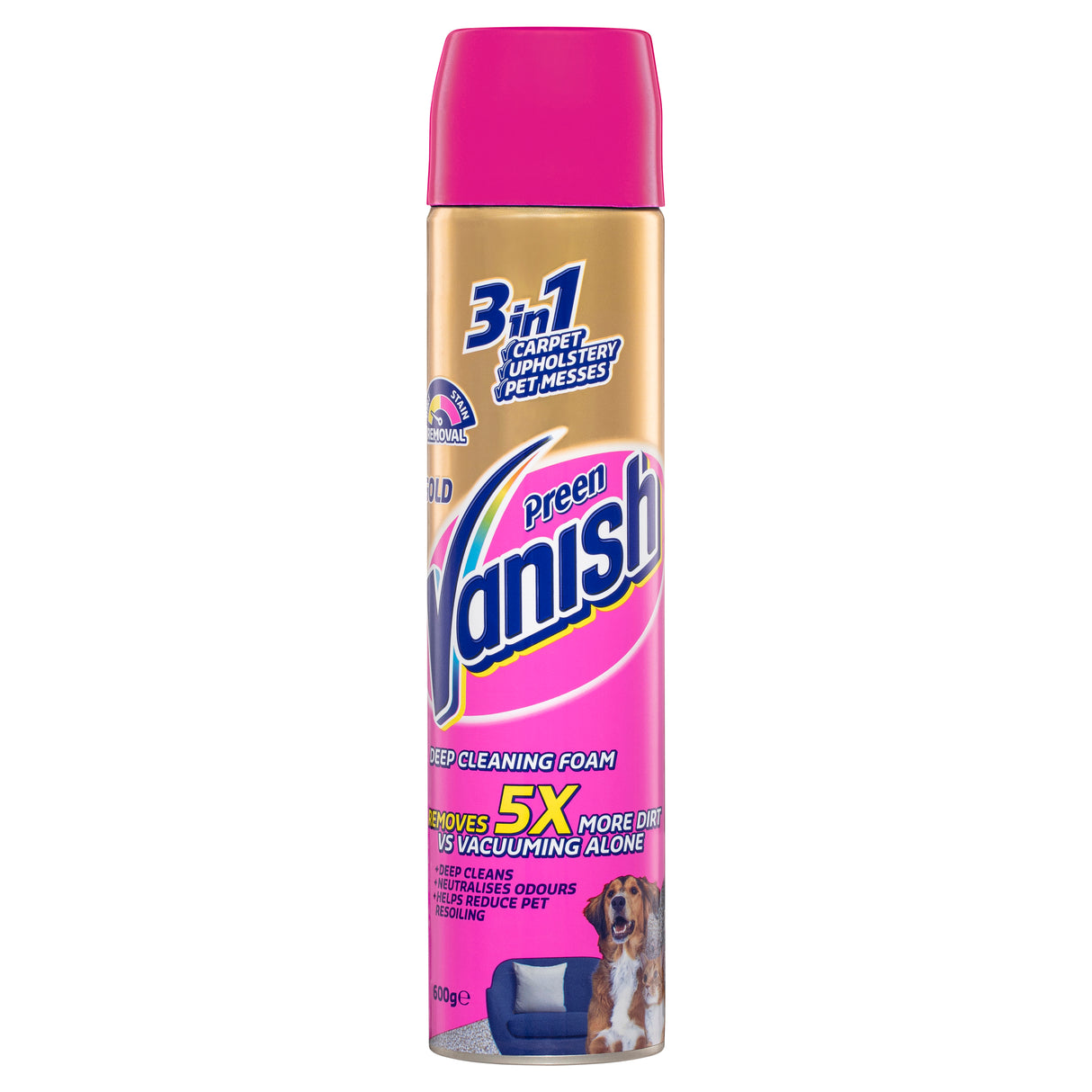 Vanish Preen Gold 3in1 Deep Cleaning Foam 600g