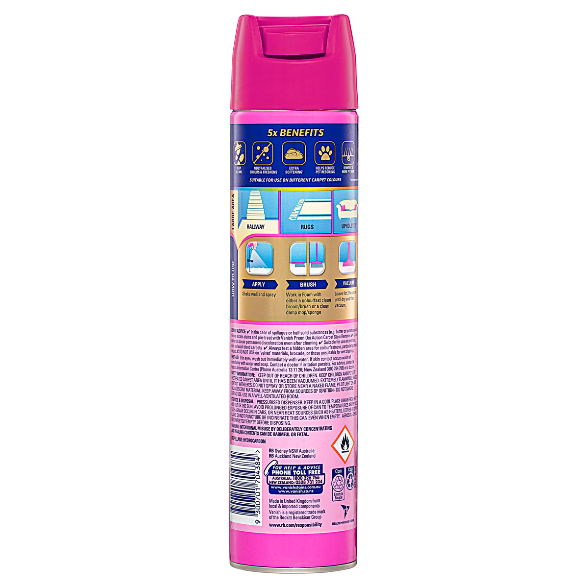 Vanish Preen Gold 3in1 Deep Cleaning Foam 600g