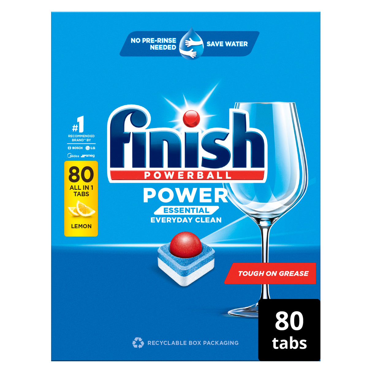 Finish Power Essential Dishwasher Tablets Lemon Sparkle 80s