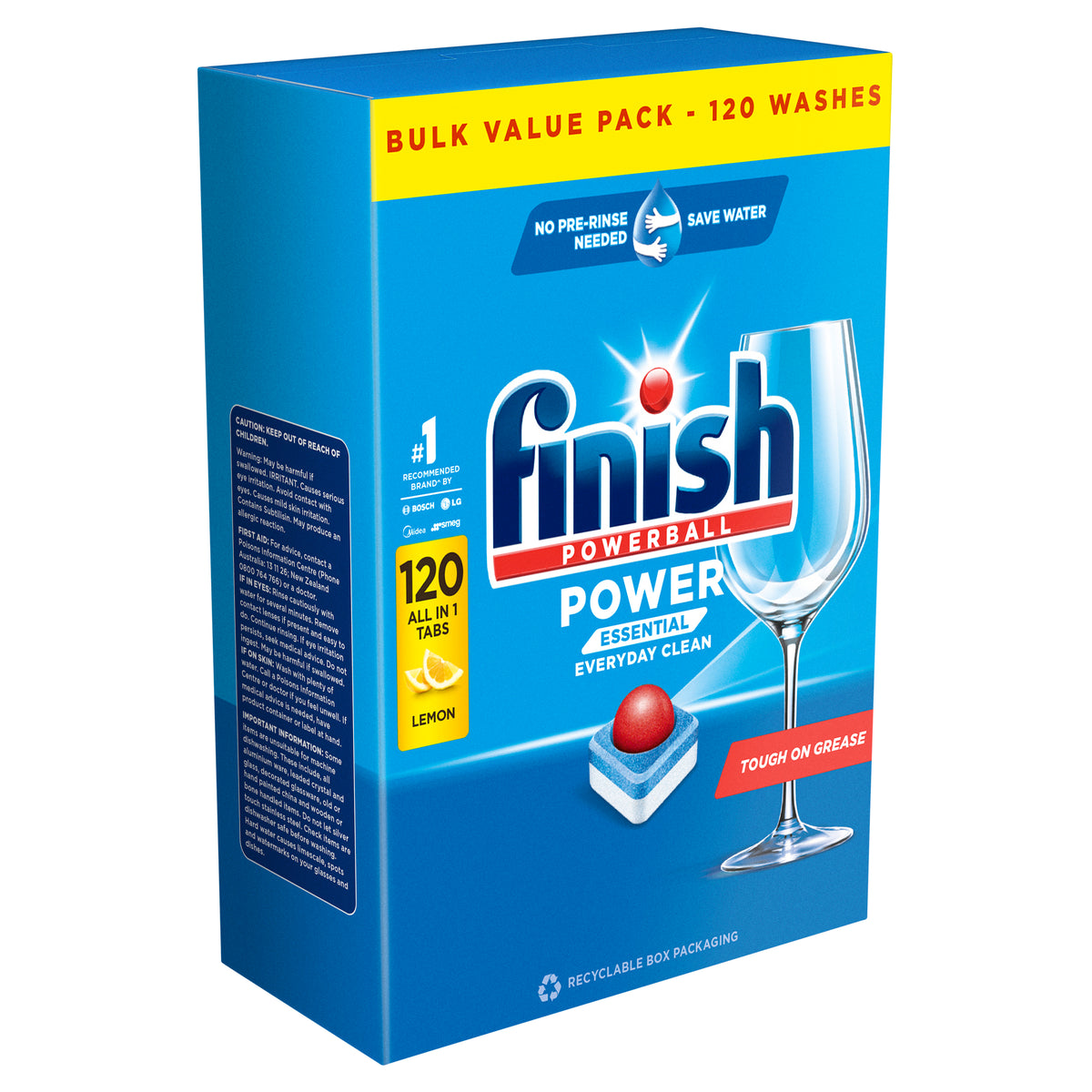 Finish Power Essential Dishwasher Tablets Lemon Sparkle 120 Tablets