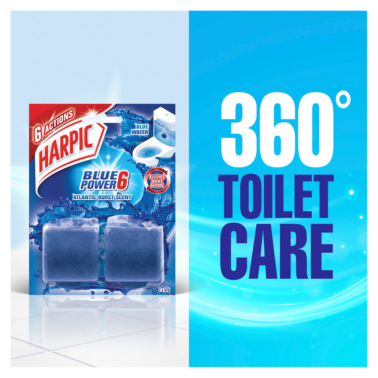 Harpic Foaming Blue Block Twin 114g