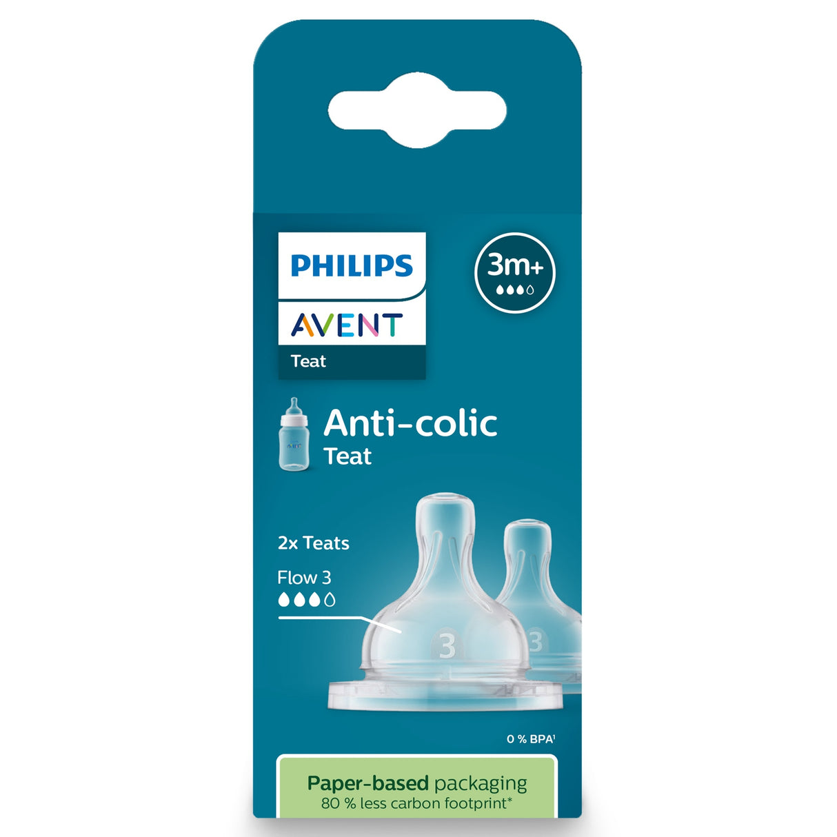 Philips Avent Anti-colic Teats 3m+ Medium Flow 2pk