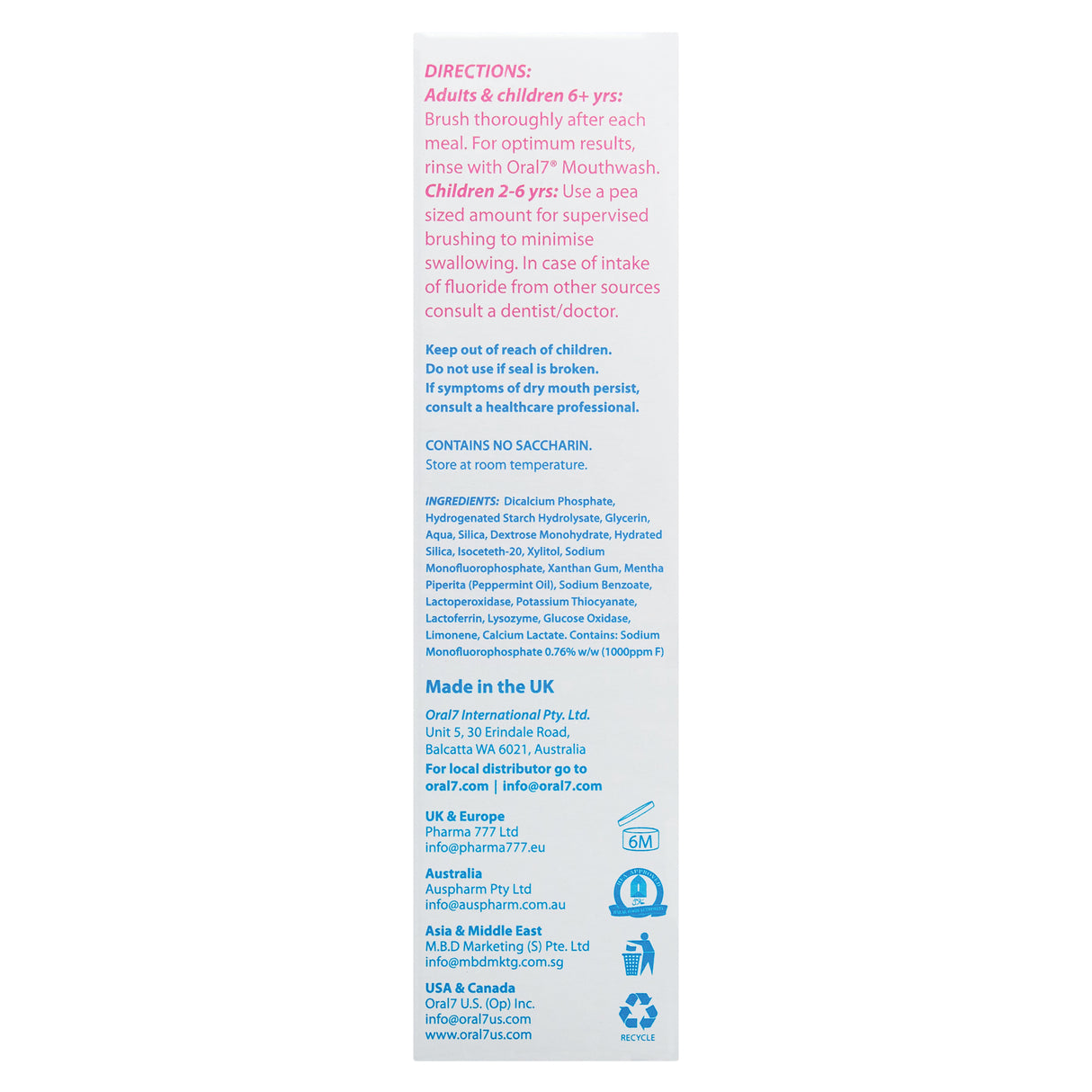 ORAL SEVEN Toothpaste 105g