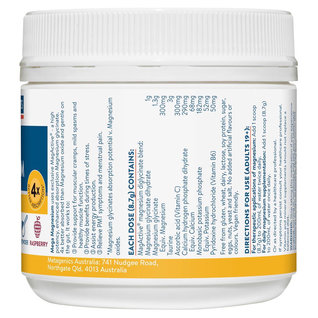 Ethical Nutrients Mega Magnesium Raspberry 200g