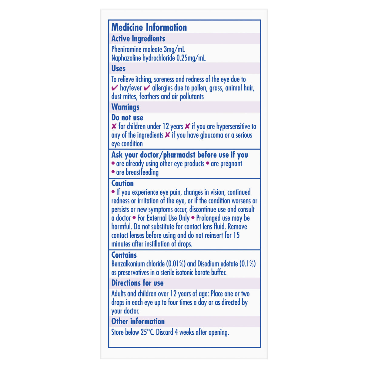 Visine Allergy Eye Drops 15ml