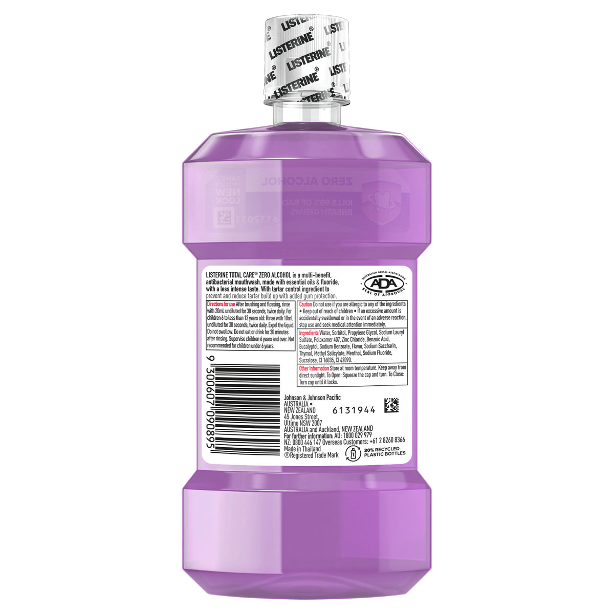 Listerine Total Care Zero Alcohol Antibacterial Mouthwash Less Intense Taste 250mL