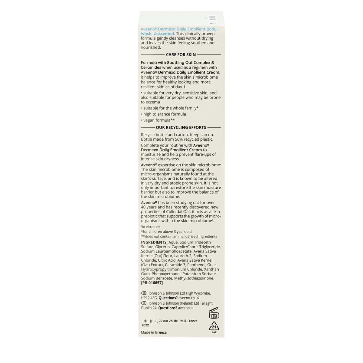 AVEENO Dermexa Emollient B/Wsh 300ml