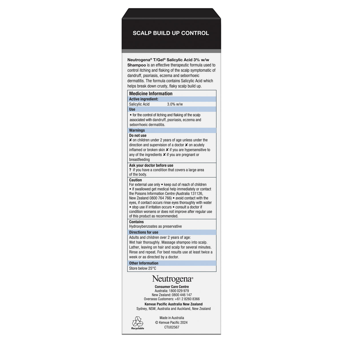 Neutrogena T/Gel Salicylic Acid Shampoo 200 mL