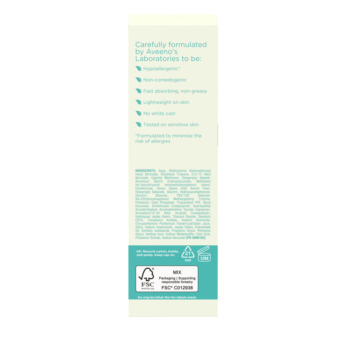 AVEENO Face SPF50 Moisturiser 50ml