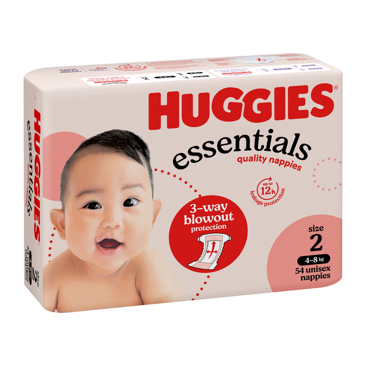 Huggies Essentials Size 2 (54 Nappies)