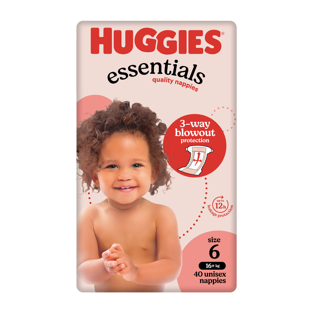 Huggies Essentials Nappies Size 6 (16+kg) 40 Pack