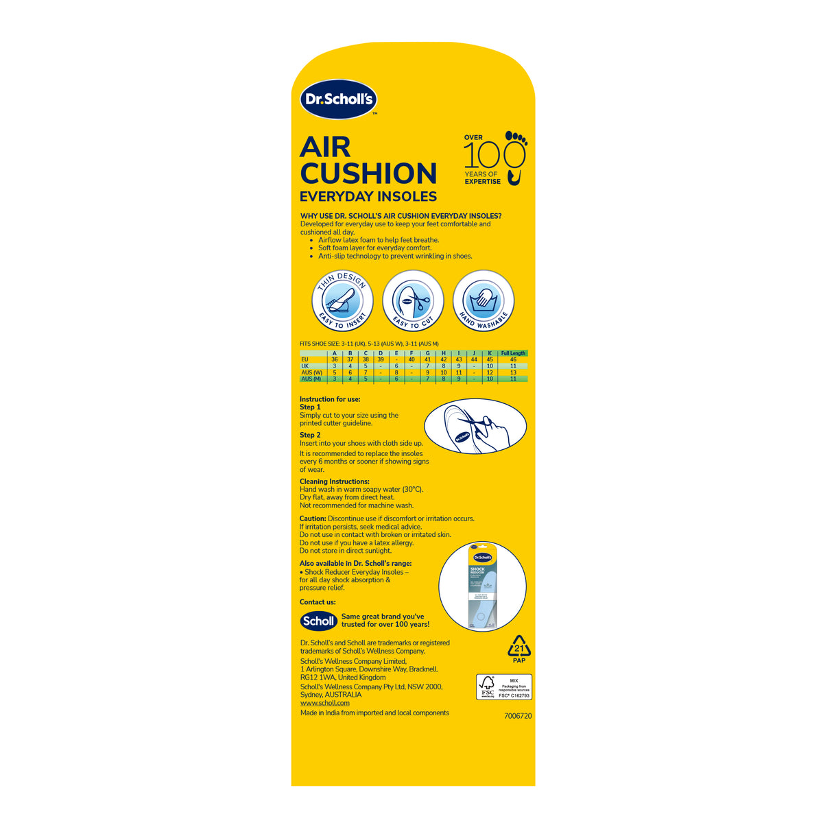Scholl Air Cushion Everyday Insole