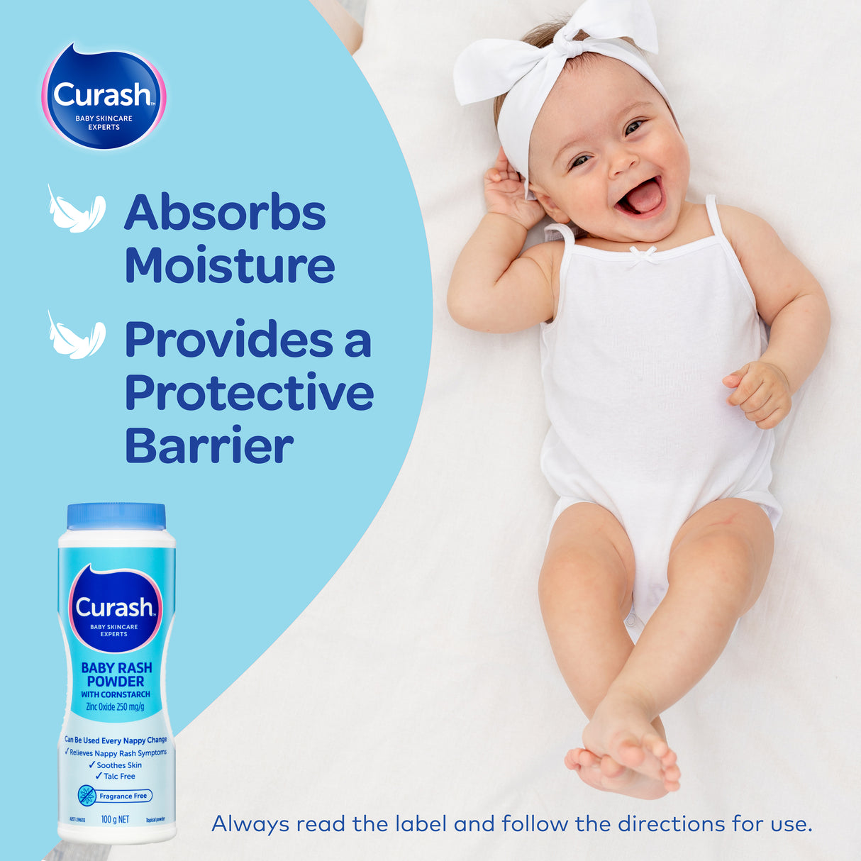 CURASH Baby Rash Powder with Cornstarch 100g