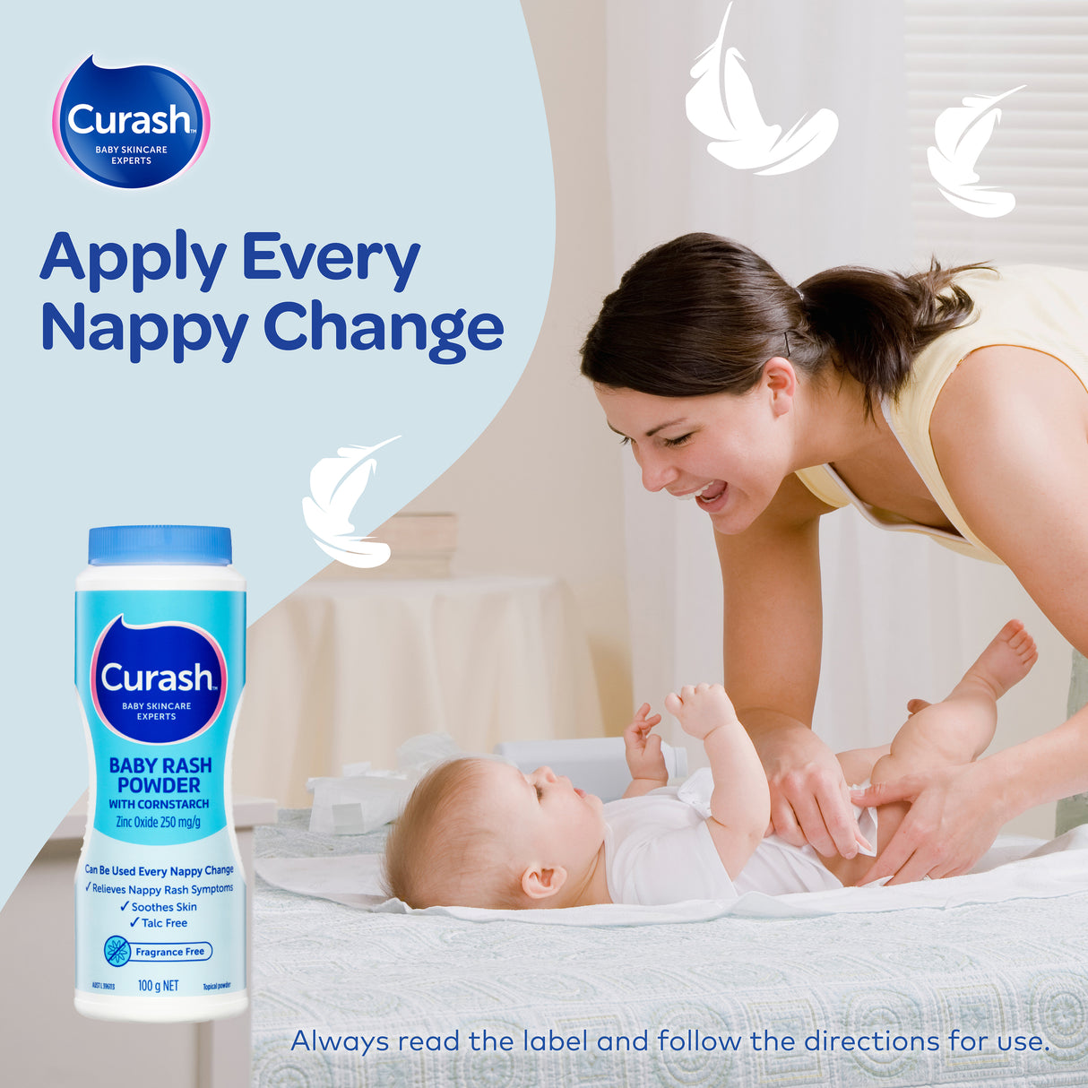 CURASH Baby Rash Powder with Cornstarch 100g