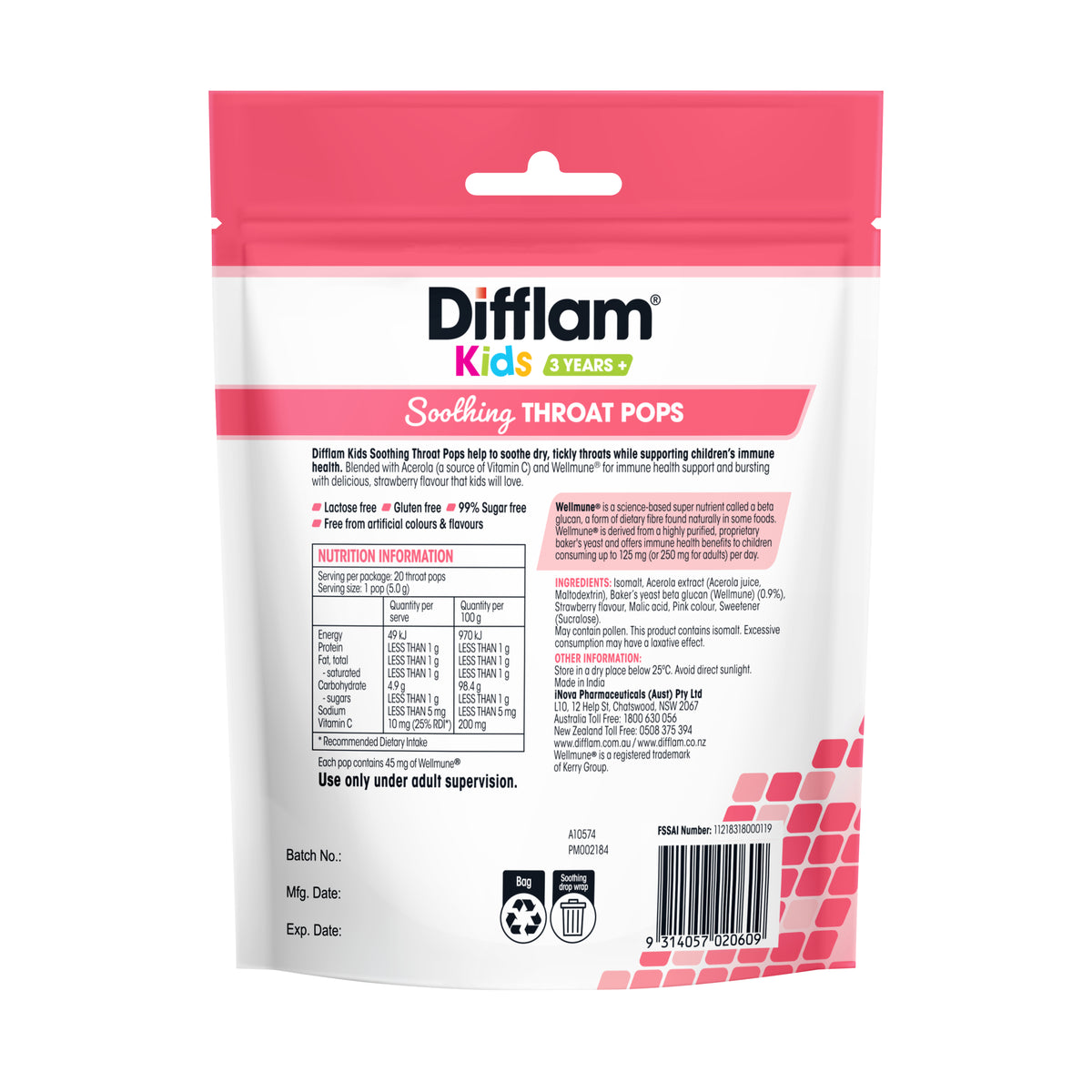 DIFFLAM K Sooth Throat Pop M/Hon 10s