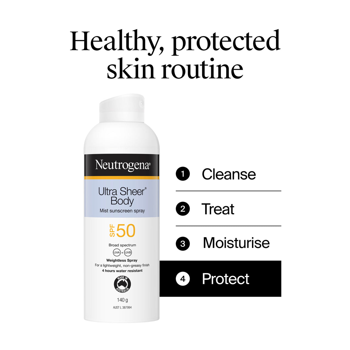 Neutrogena Ultra Sheer Body Mist Sunscreen SPF 50 140 g