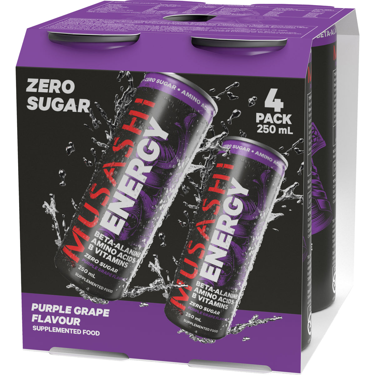 Musashi Energy Drink Purple Grape 4x250ml
