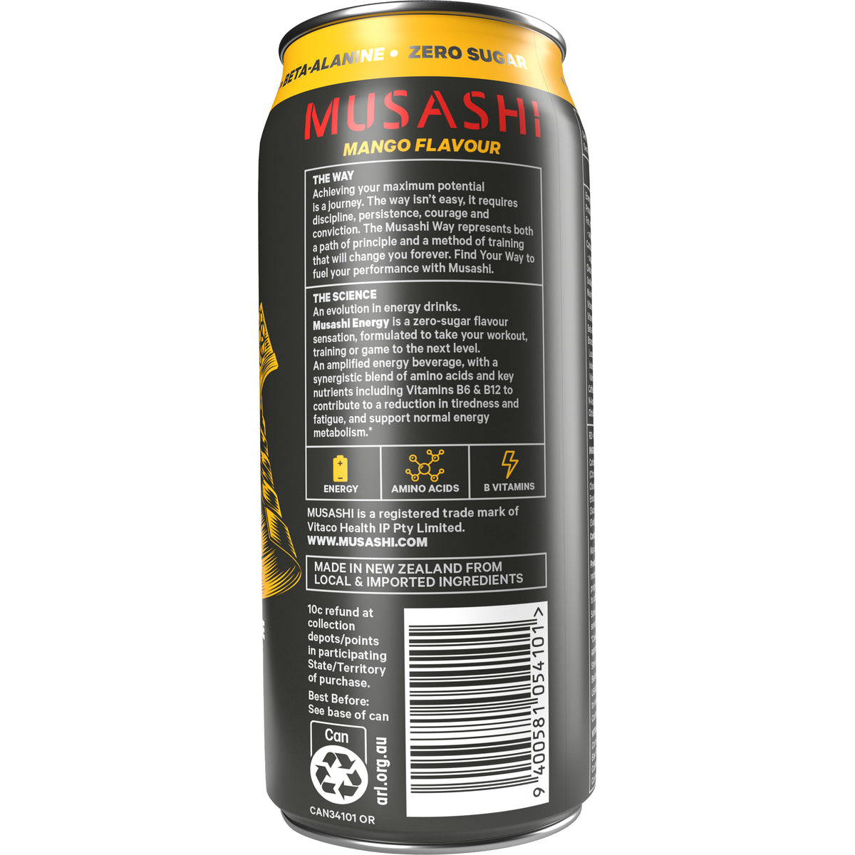 Musashi Energy Drink Mango 500ml