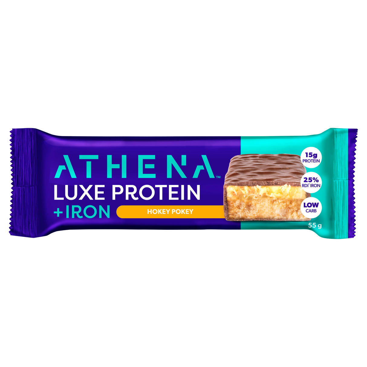Athena Luxe Protein + Iron Hokey Pokey 55g bar
